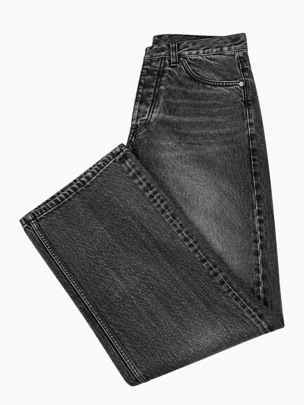 Jean denim unisexe noir délavé - dos