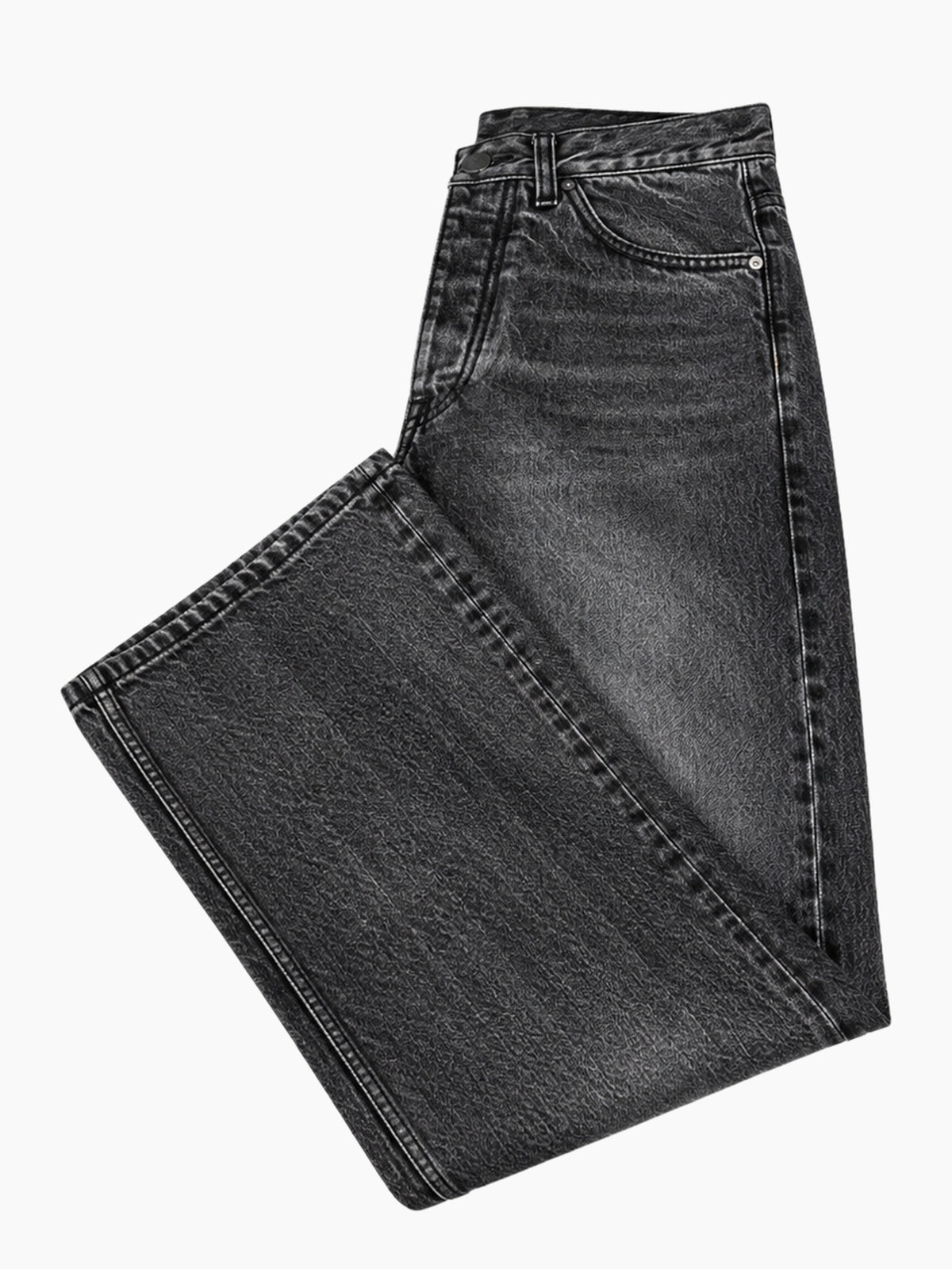 Jean denim unisexe noir délavé - dos