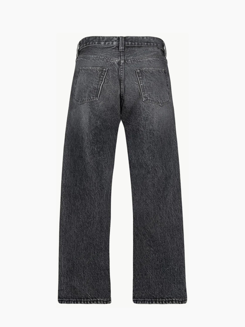 Jean denim unisexe noir délavé - produit non porté de dos