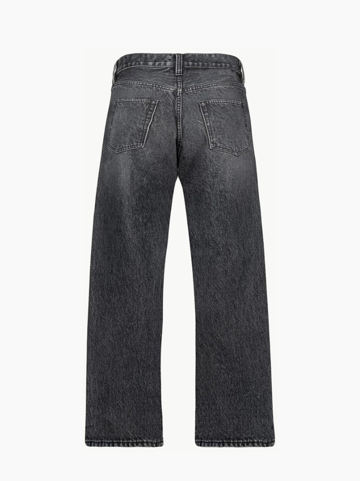Jean denim unisexe noir délavé - produit non porté de dos