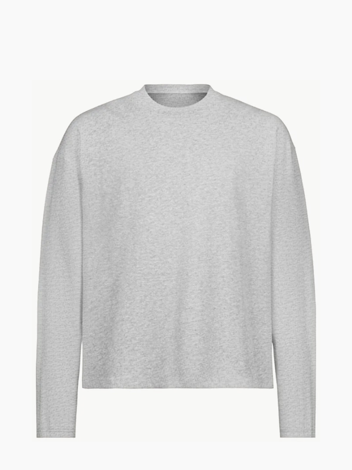 T-shirt unisexe manches longues en coton biologique 240 g/m² – Gris clair — Produit de face