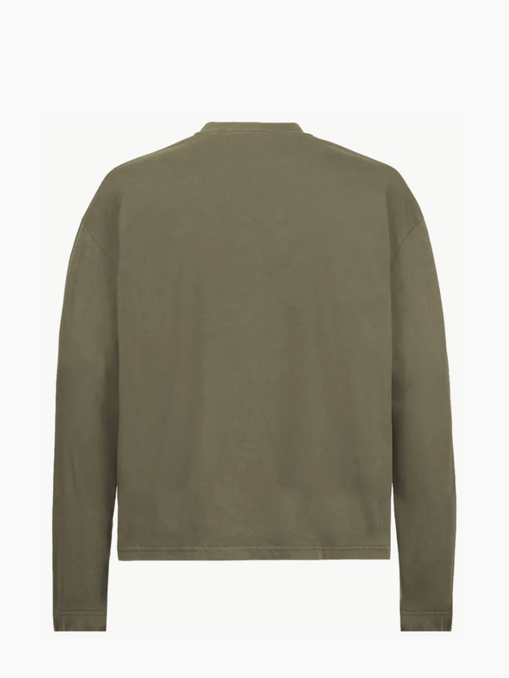 T-shirt unisexe manches longues en coton biologique 240 g/m² – Olive vintage — Produit de dos