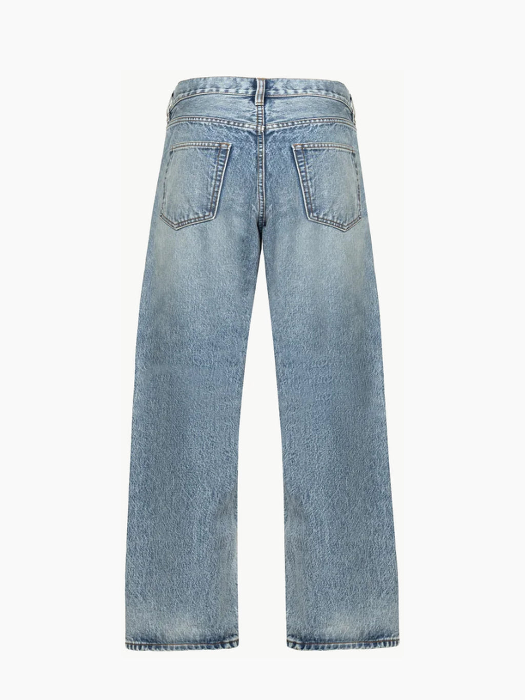 Jean unisexe loose fit en denim 15 oz – Bleu moyen — Produit de dos