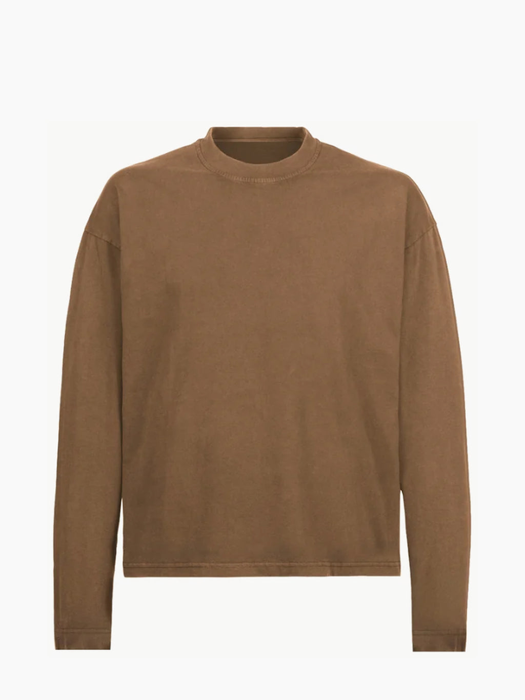 T-shirt unisexe manches longues en coton biologique 240 g/m² – Camel vintage — Produit de face