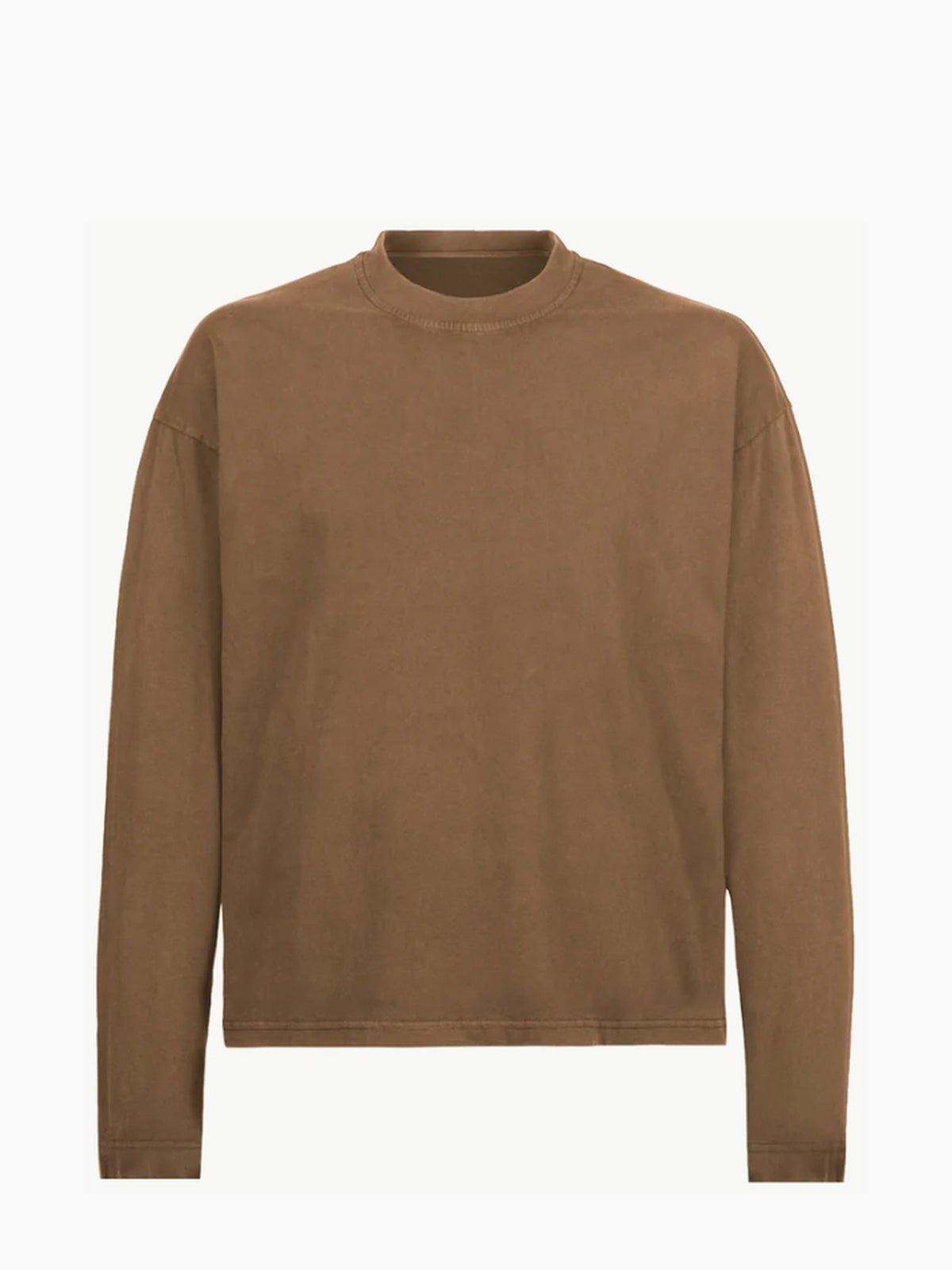 T-shirt unisexe manches longues en coton biologique 240 g/m² – Camel vintage — Produit de face