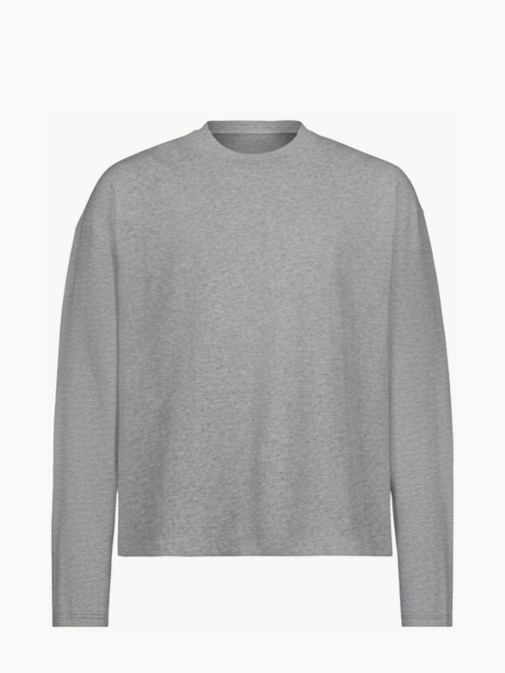 T-shirt unisexe manches longues en coton biologique 240 g/m² – Gris chiné — Produit de face