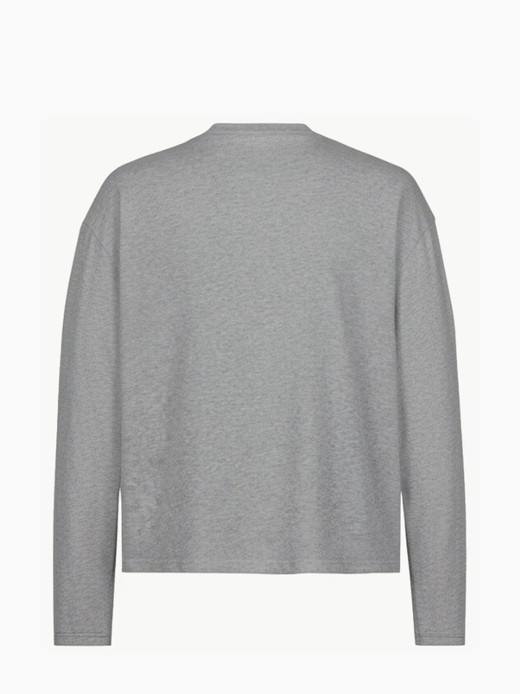 T-shirt unisexe manches longues en coton biologique 240 g/m² – Gris chiné — Produit de dos