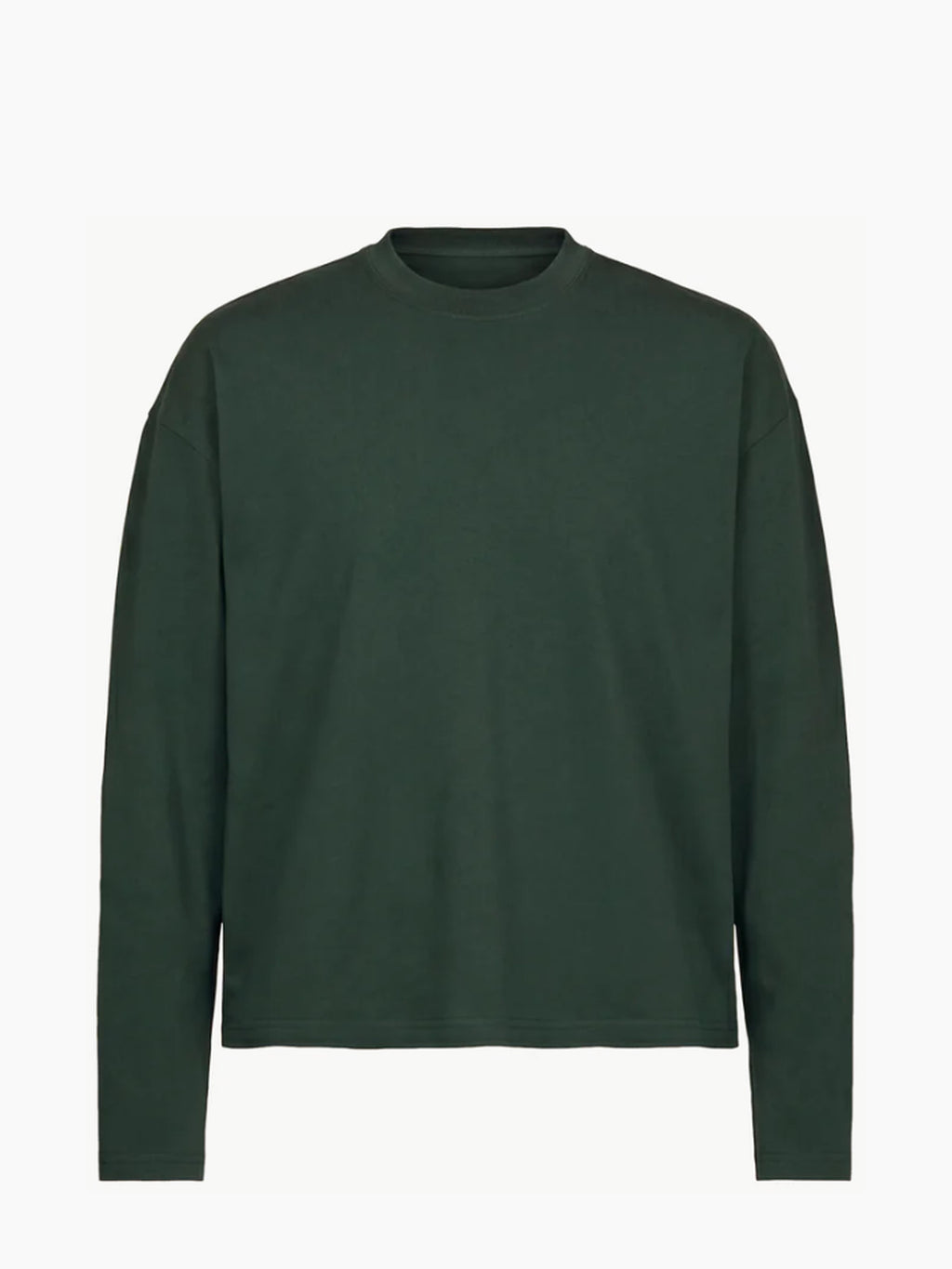 T-shirt unisexe manches longues en coton biologique 240 g/m² – Vert forêt — Produit de face