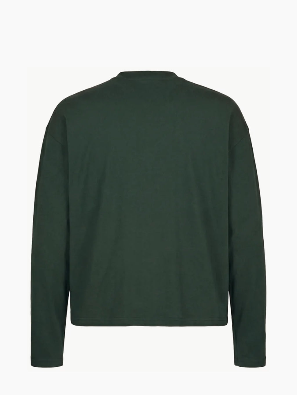 T-shirt unisexe manches longues en coton biologique 240 g/m² – Vert forêt — Produit de dos
