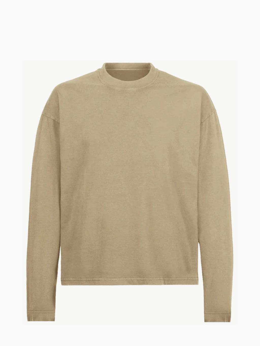 T-shirt unisexe manches longues en coton biologique 240 g/m² – Sable vintage — Produit de face