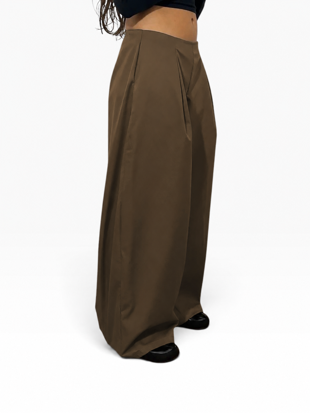 Gestructureerde parachutebroek met plooien | Dames