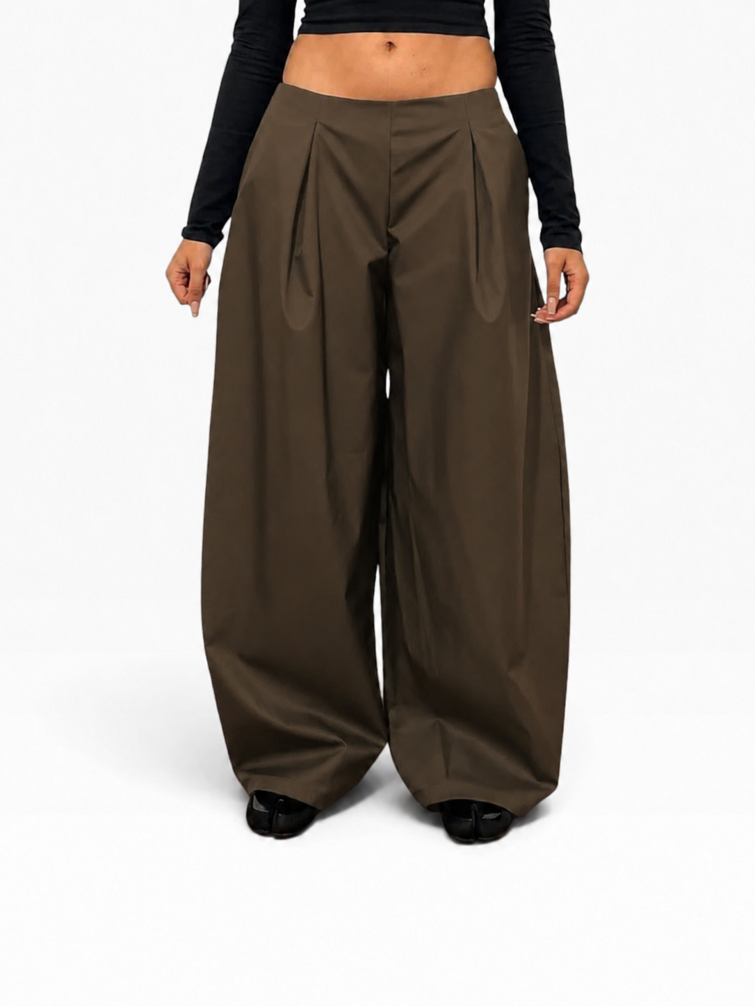 Pantalon parachute structuré à pinces | Femme