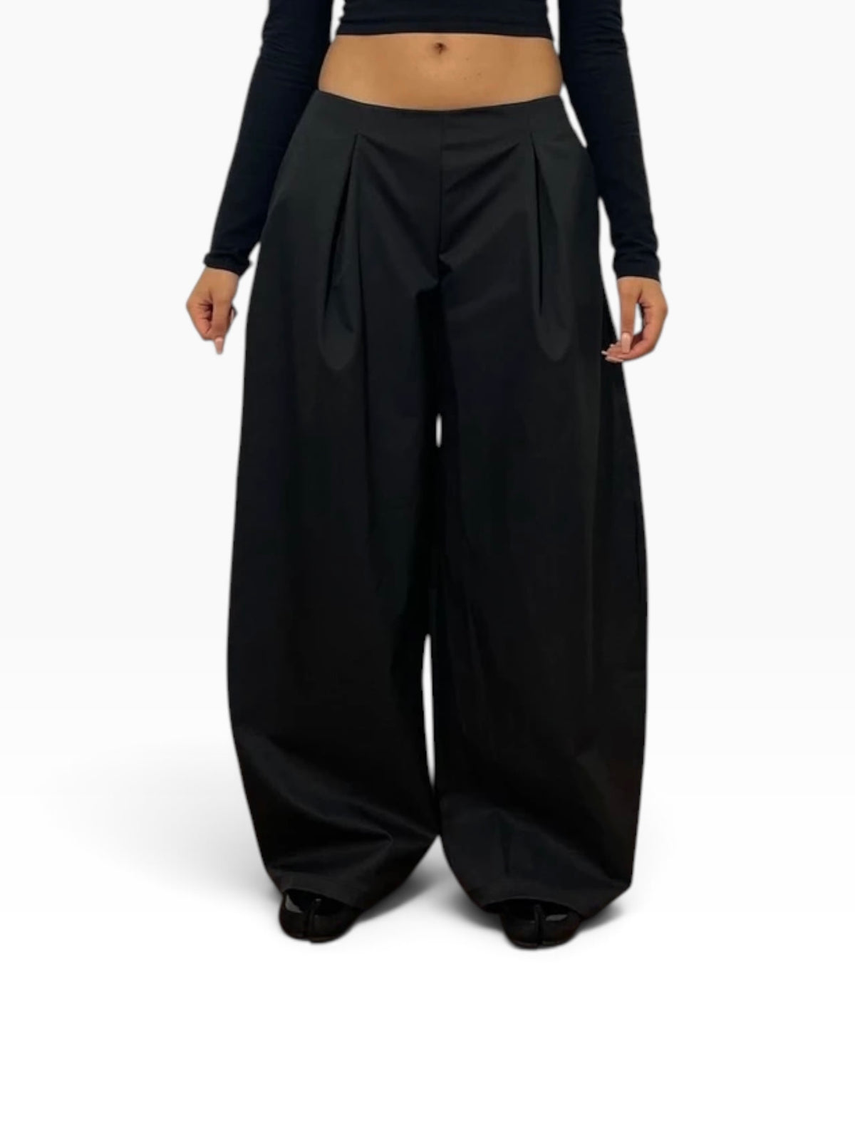 Pantalon parachute structuré à pinces | Femme