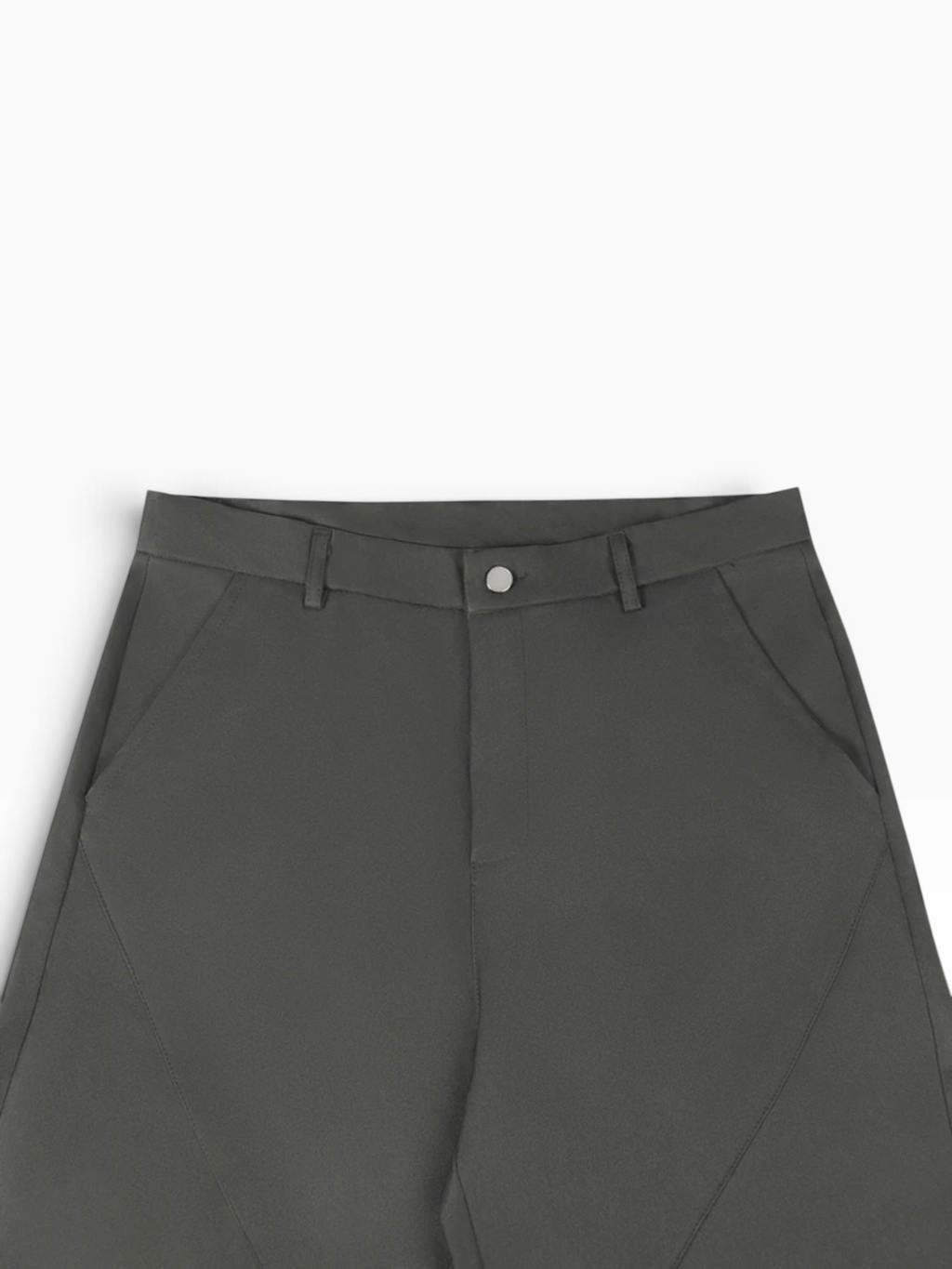 FLUID BOOTCUT TROUSERS - Grey - waist detail