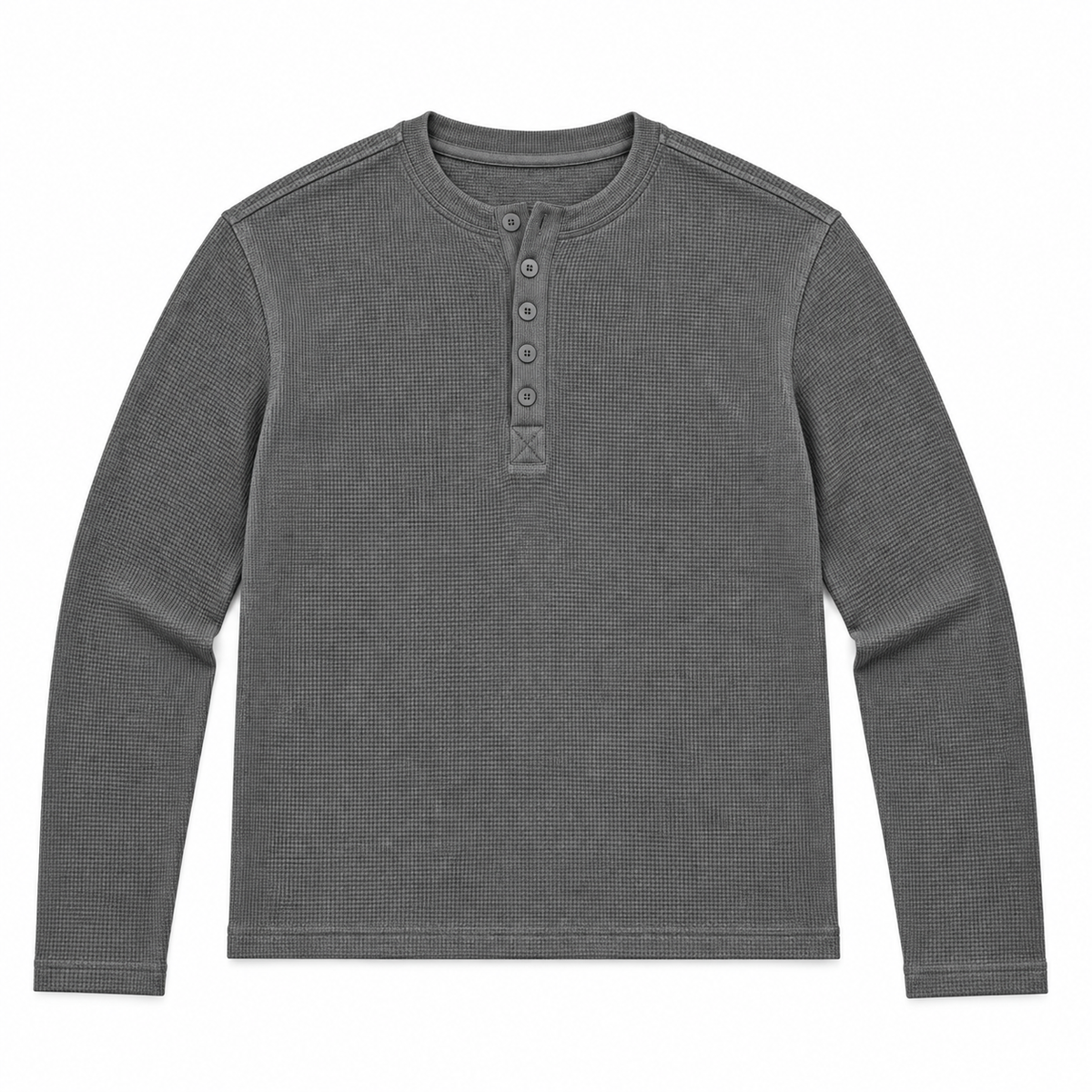 HENLEY RELAXED FIT - CHARCOAL GREY - 01