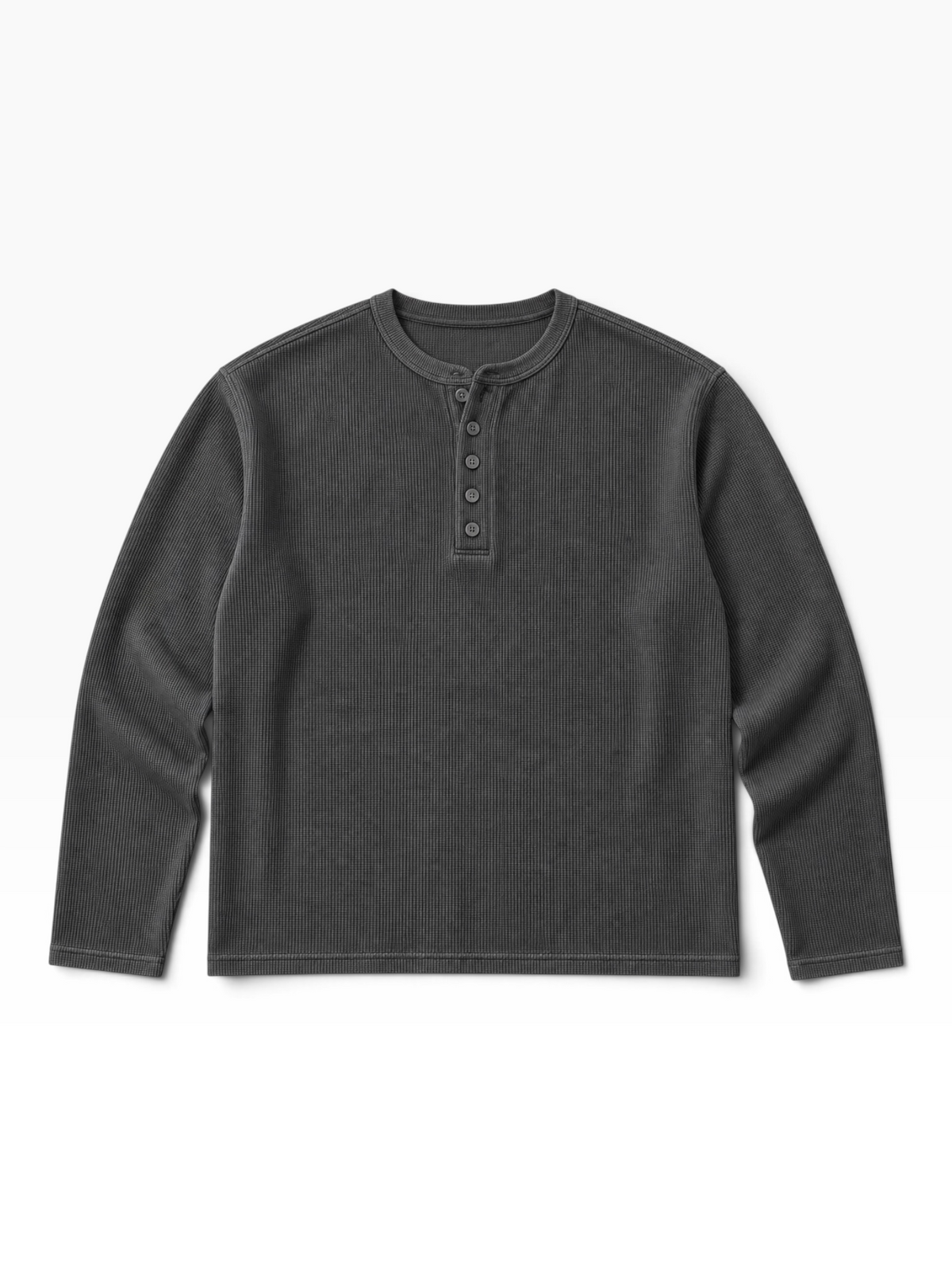 HENLEY - RELAXED FIT - CHARCOAL GREY