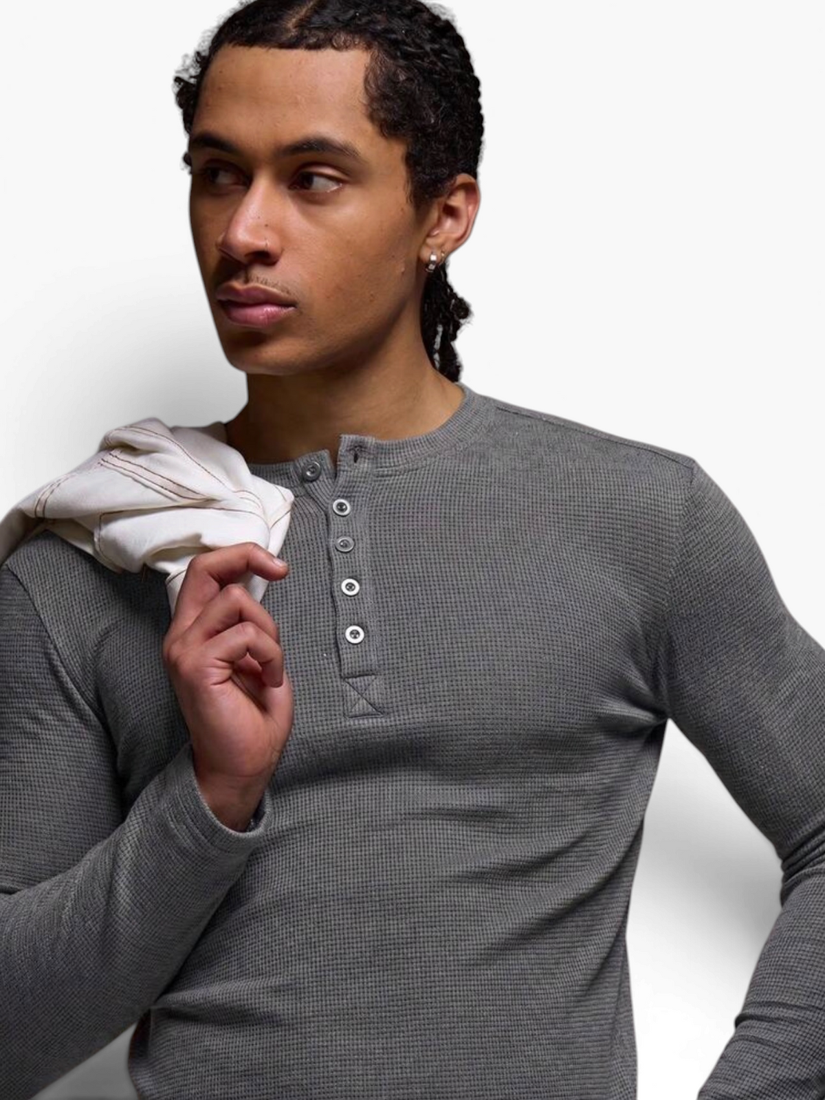 HENLEY RELAXED FIT - CHARCOAL GREY - 03