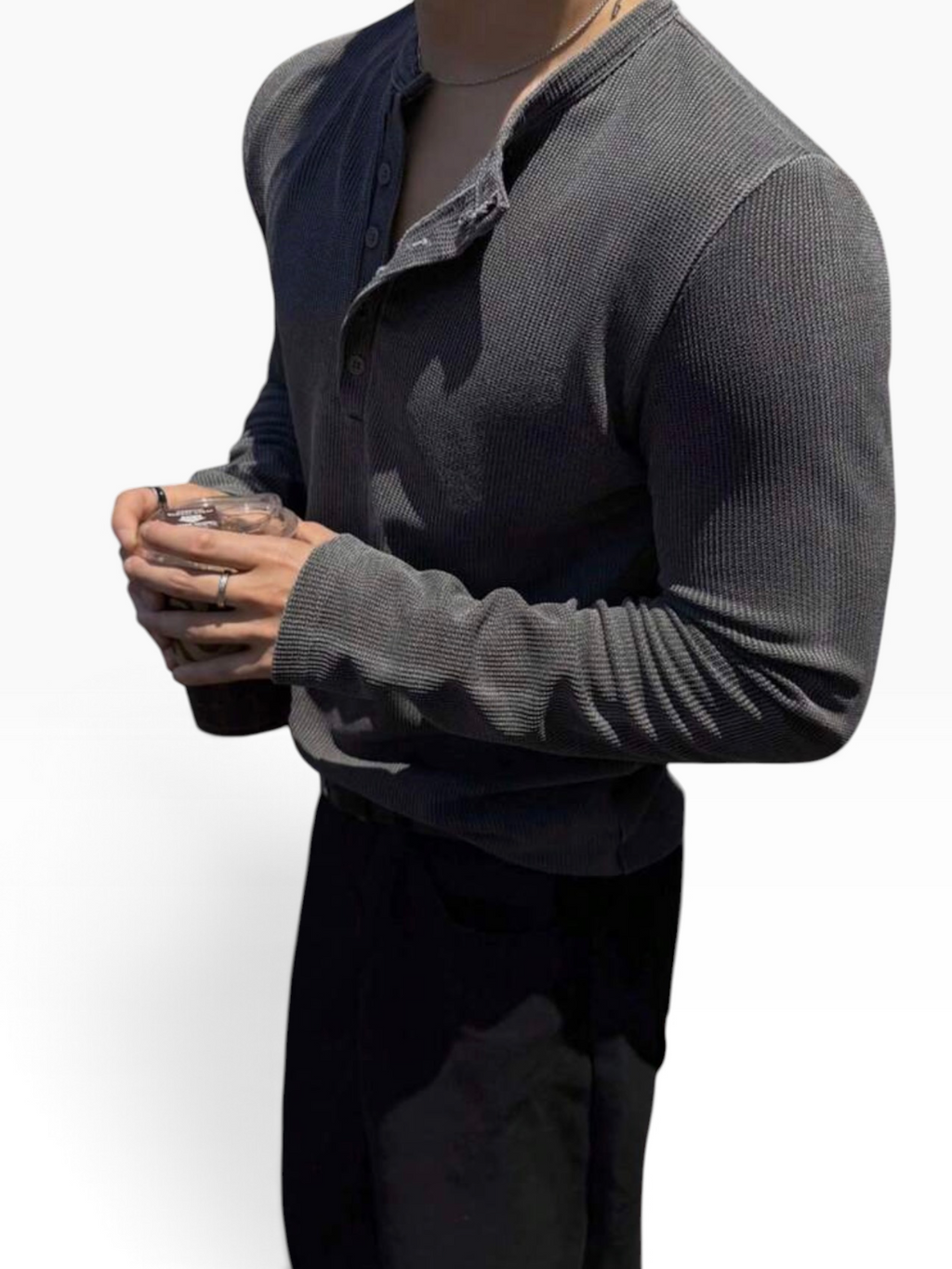 HENLEY RELAXED FIT - CHARCOAL GREY - 03