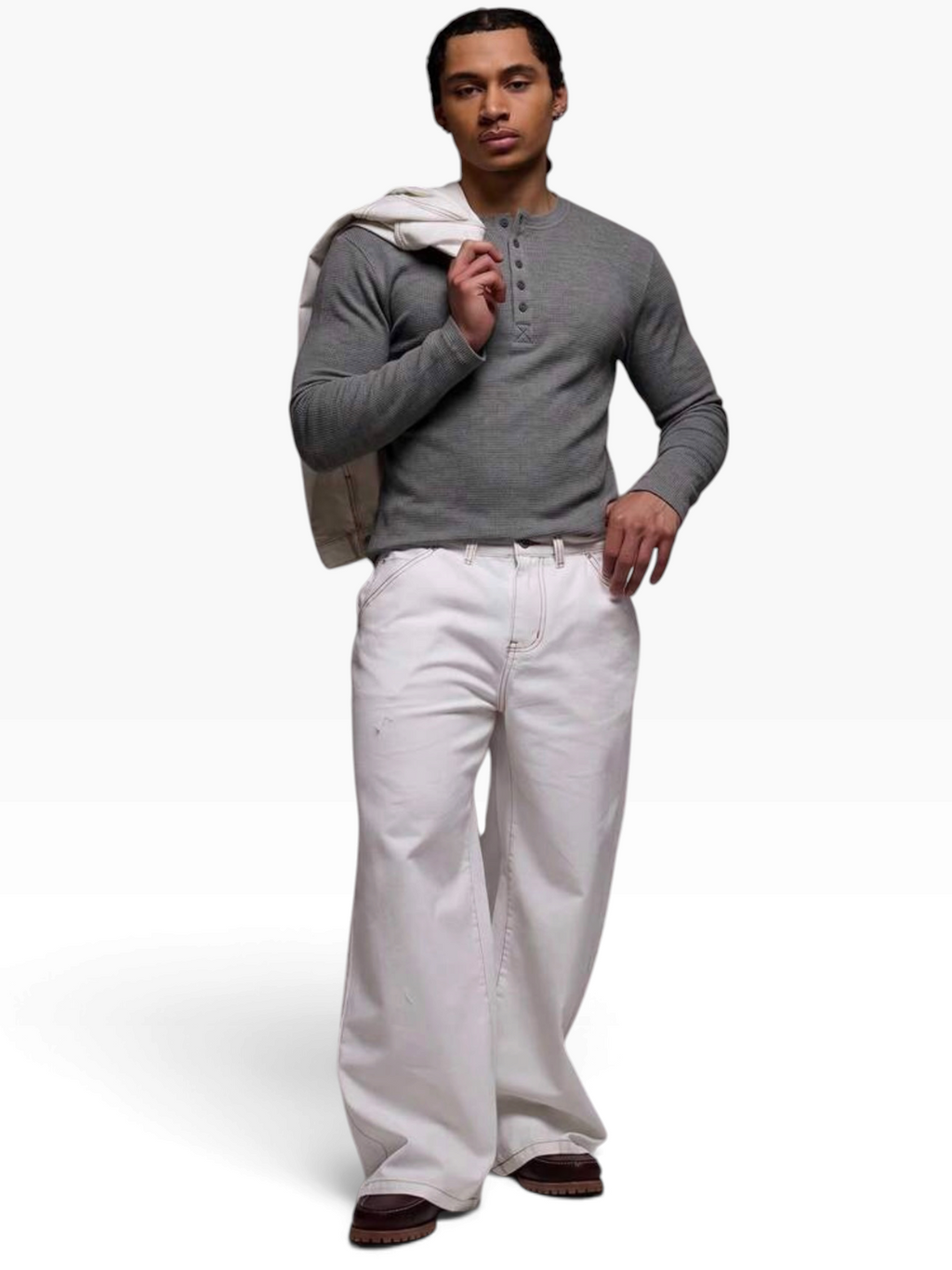 HENLEY RELAXED FIT - CHARCOAL GREY - 05