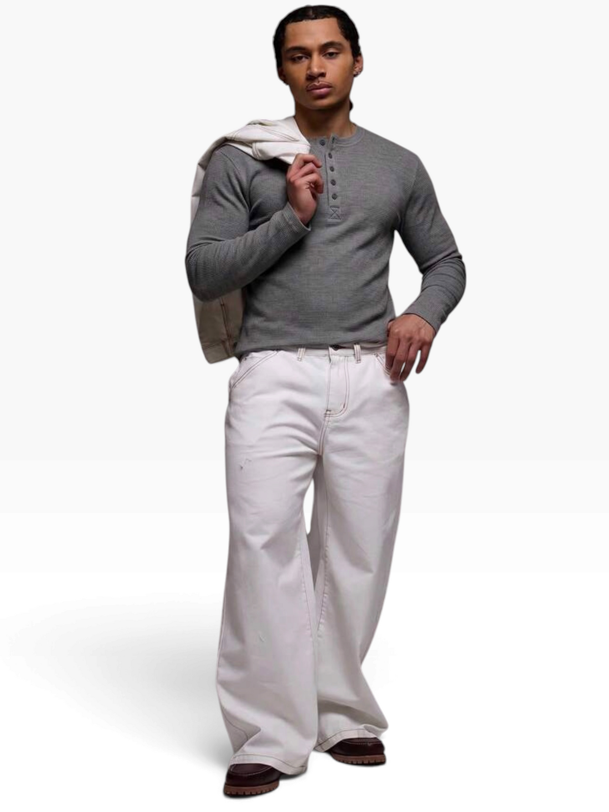 HENLEY RELAXED FIT - CHARCOAL GREY - 05