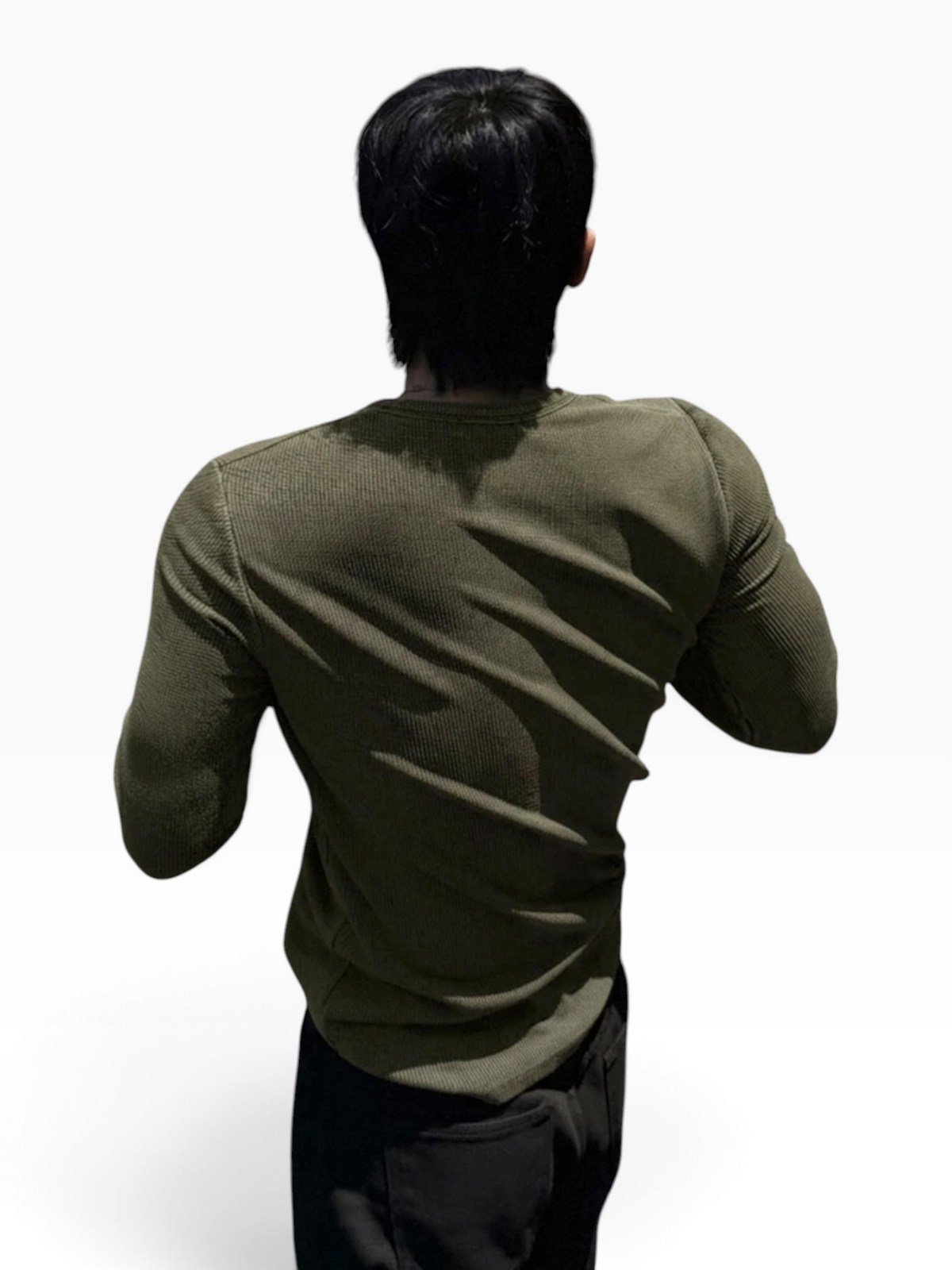 HENLEY RELAXED FIT - DARK OLIVE - 06