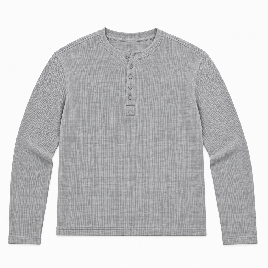 HENLEY RELAXED FIT - LIGHT GREY - 01