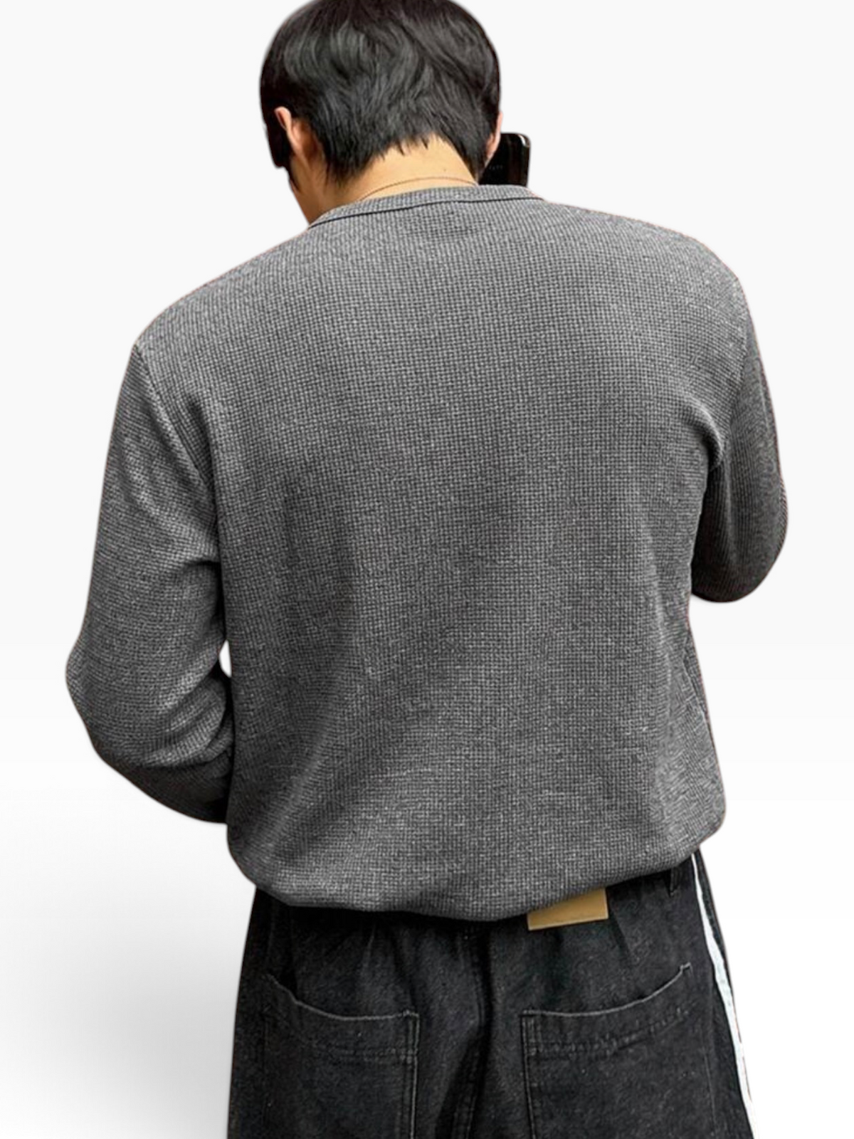 HENLEY RELAXED FIT - LIGHT GREY - 04