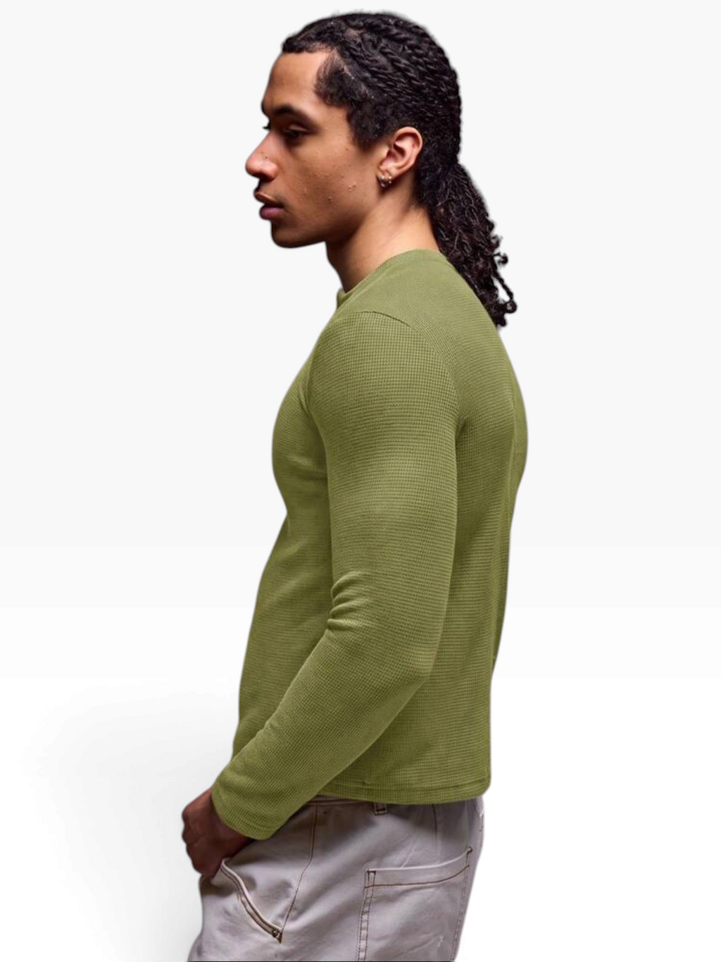 HENLEY RELAXED FIT - MOSS GREEN - 04
