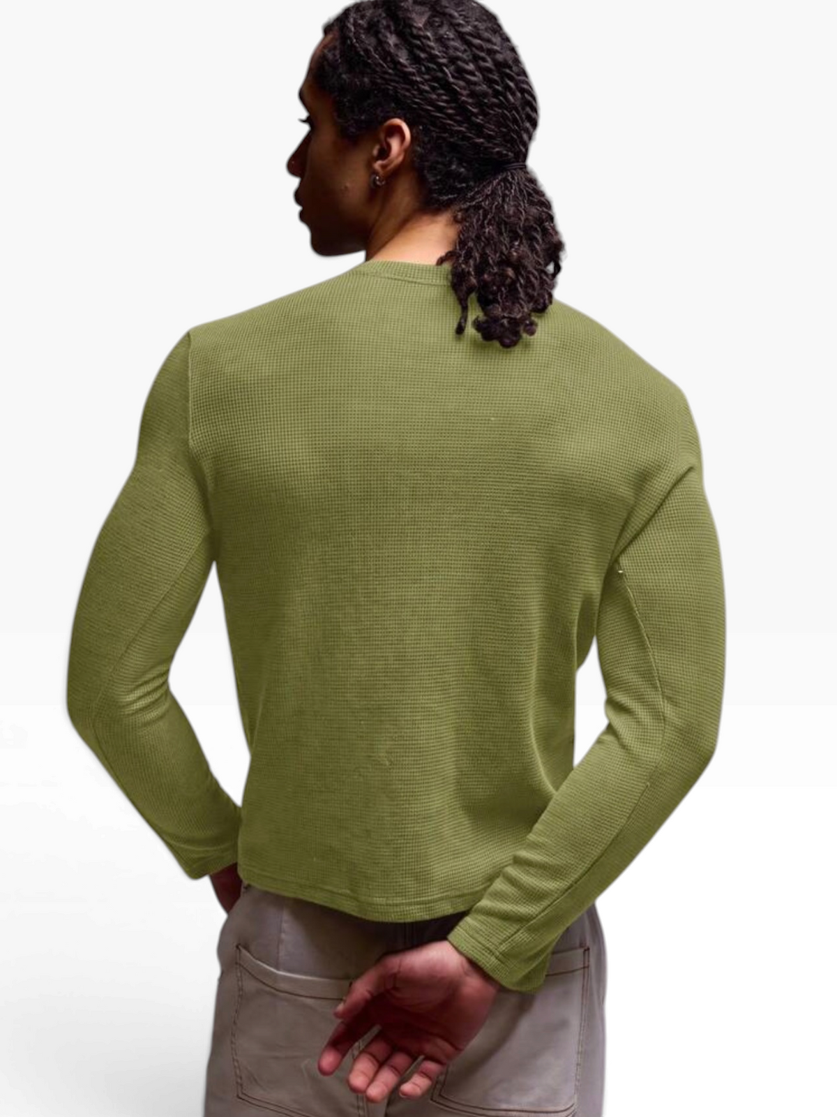 HENLEY RELAXED FIT - MOSS GREEN - 05