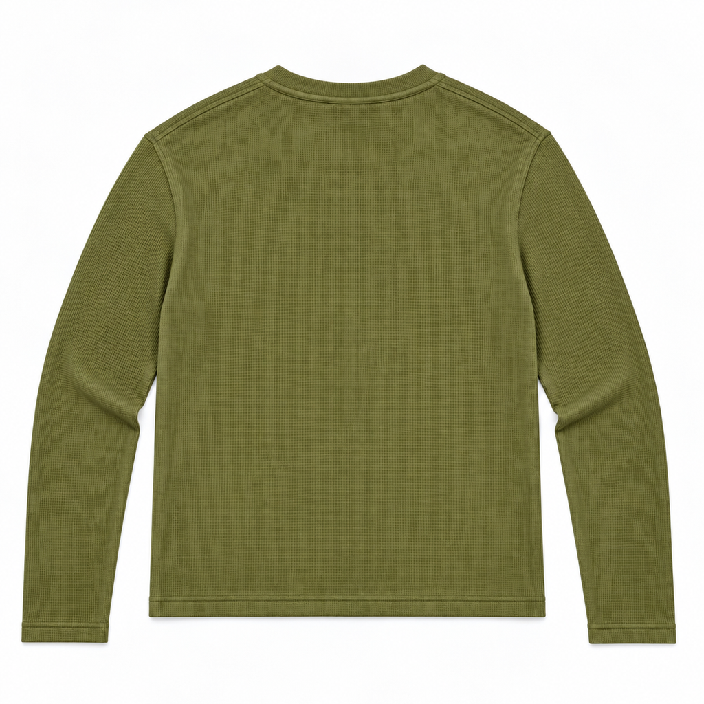 HENLEY RELAXED FIT - MOSS GREEN - 07
