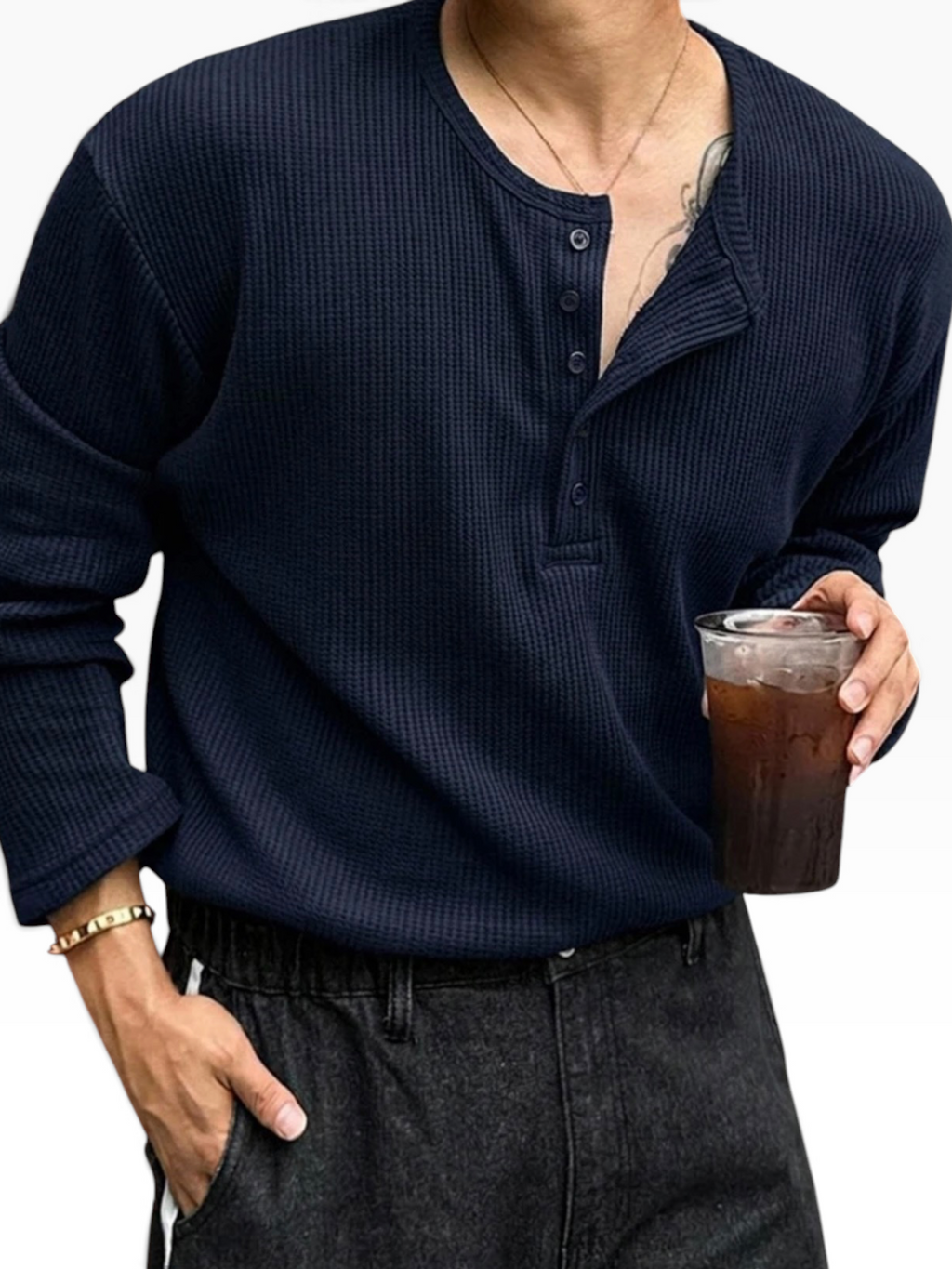 HENLEY RELAXED FIT - NAVY - 03
