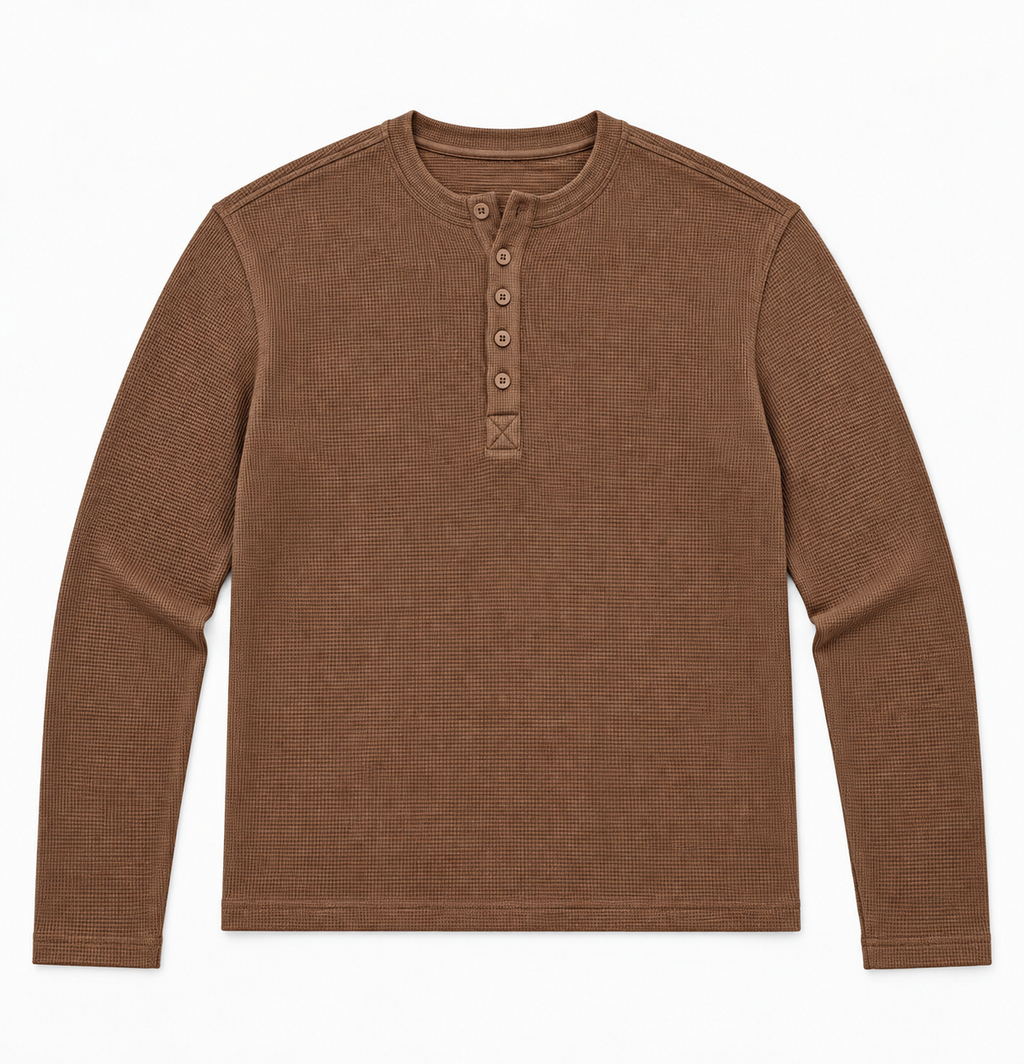 HENLEY RELAXED FIT - TOBACCO - 01