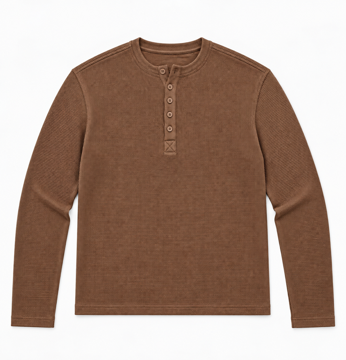 HENLEY RELAXED FIT - TOBACCO - 01