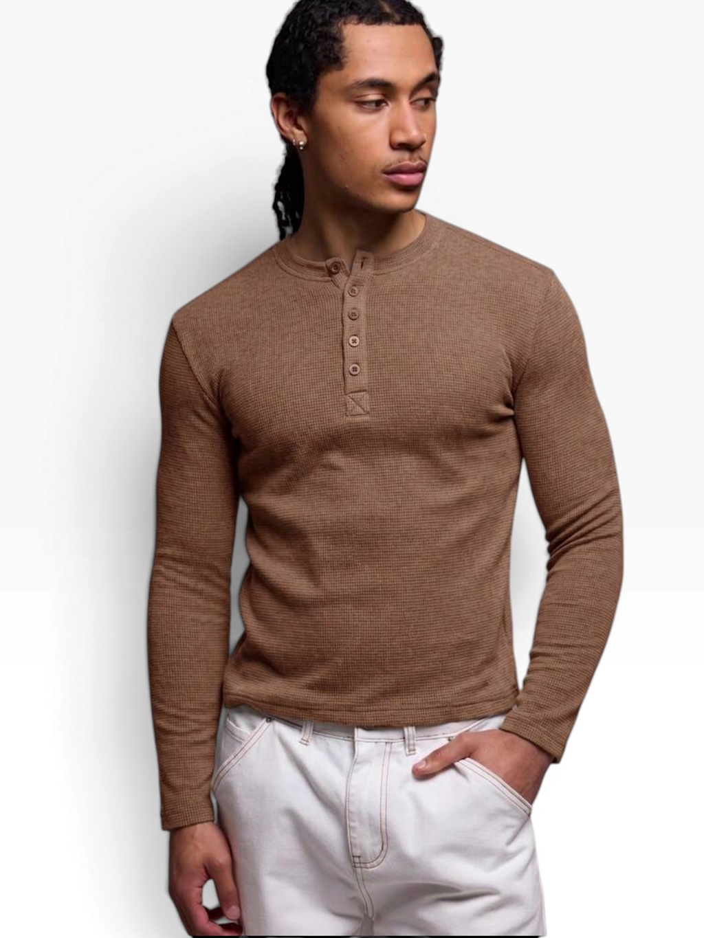 HENLEY RELAXED FIT - TOBACCO - 02
