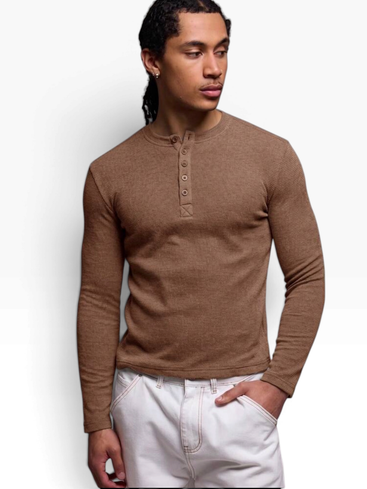 HENLEY RELAXED FIT - TOBACCO - 02