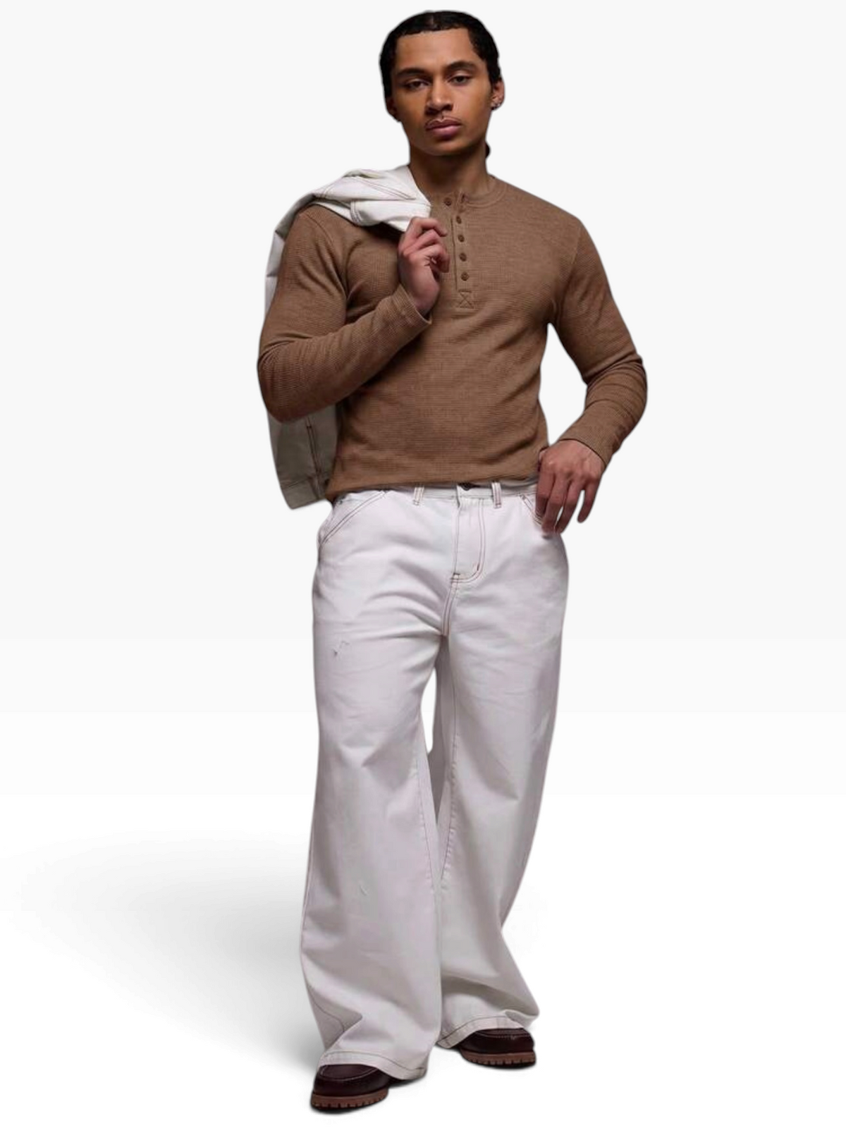 HENLEY RELAXED FIT - TOBACCO - 06