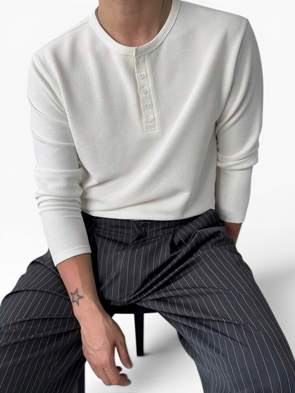 HENLEY RELAXED FIT - WHITE - 03