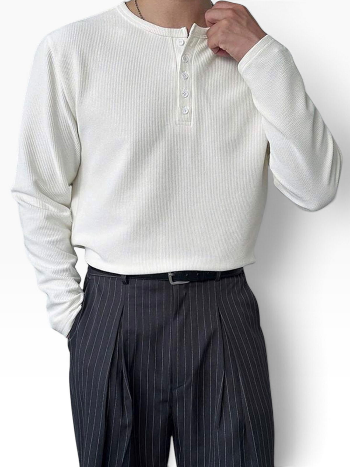 HENLEY RELAXED FIT - WHITE - 04